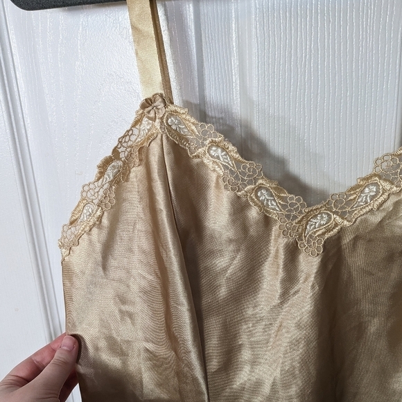 Vintage 80s‎ St. Michael Marks & Spencer Gold Satin Cami/Shorts Set - RARE SET - Picture 4 of 13